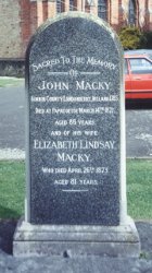 John Macky's gravestone