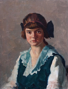 Unfinished portrait of Margaret Hamilton Murray (Peg) Stewart by Eric Spencer Macky