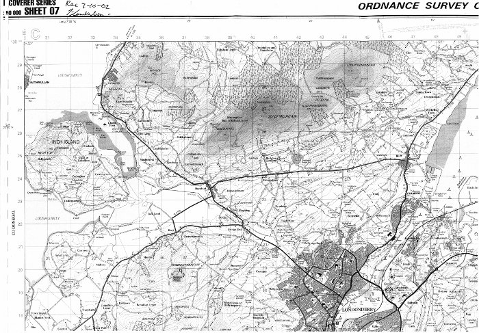 Ordnance Survey map of Derry area