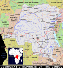Free, public domain map of Democratic Republic of the Congo