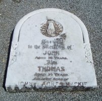 Headstone of John and Thomas Mackie
